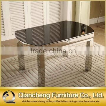 Black Extendable Glass Dining Table 918#