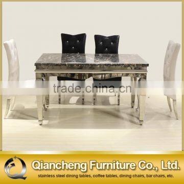 Marble Top Table With Stainless Steel Frame for Dining Room photo-2
