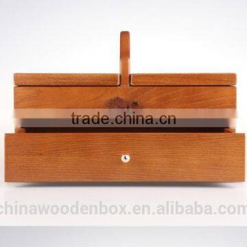 Refined Wooden Sewing Box With Lid photo-3