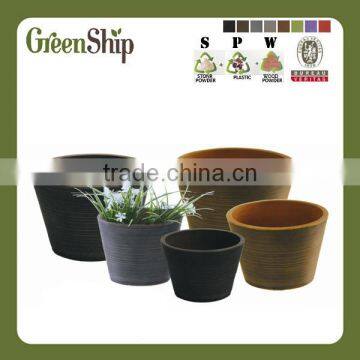 Decorative Garden Plastic Plant Pots From Greenship/ 20 years lifetime/ lightweight/ UV protection/ eco-friendly