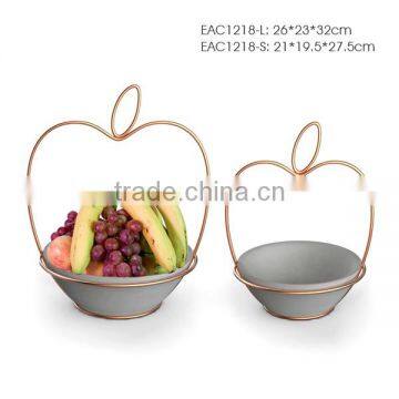 Apple Shape Metal Hanging Flower Pot Stand Concrete Flower Pot Fruit Pot photo-3