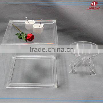 Factory wholesale plexiglass console table,clear glass console table
