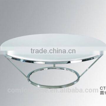 CT06 Basic Designs Artificial Marble Top Coffee Table With Stainless Steel Frame. photo-2