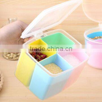 wholesale 4 cases plastic spice bottles wholesale seasoning bottle spice box with spoon