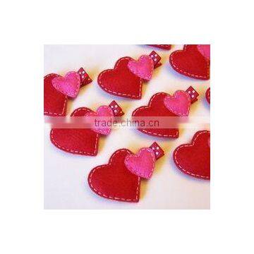 hot new products for 2017 alibaba website china wholesale valentine's day gift fashion girls felt heart shaped hair clip hairpin