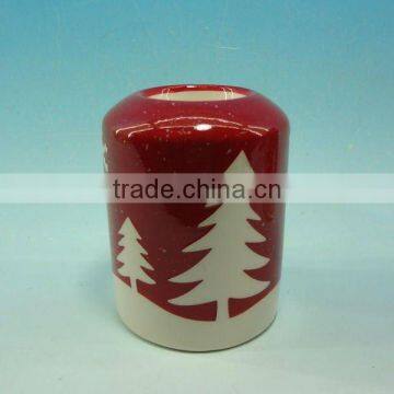 CHRISTMAS CERAMIC CANDLE HOLDER