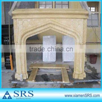 Beige marble fireplace mantel price for sale