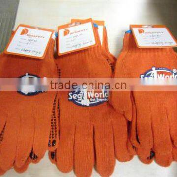 Cotton Polyester Kintted Gloves With PVC Dots photo-2