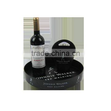 Plastic Anti-slip Serving Tray Round Bar Beer Tray Dia.32cm photo-2