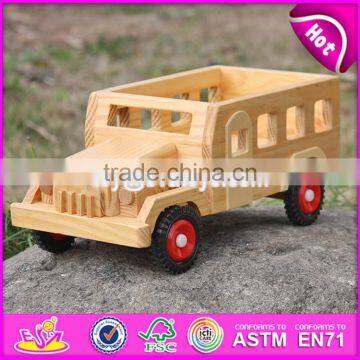 2017 New products kids small toys solid wooden toy cars and trucks W04A332