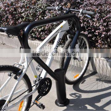 floor mounted triangle bollard bike rack