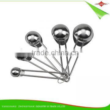 ZY-L1015 High Quality 5pcs 18-0 Stainless Steel Measuring Spoon Set With Metal Ring