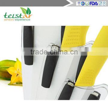 2015 New High Quality Bamboo Handle Ceramic Knife Blade Black Suit Exquisite Kitchen Knife With Holder photo-4