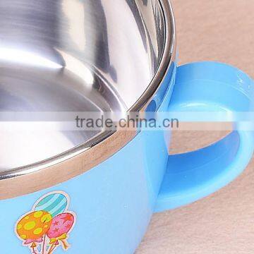 Color Stainless Steel Serving Soup Baby Bowl With Lid Kids Suction Bowl photo-2