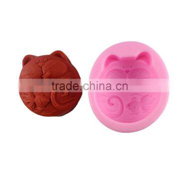 Food Grade Silicone Mold DIY Handmade Soap Mold Art Soap Mold Cake Decoration - Cat and Fish 1688 Agent photo-2