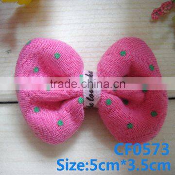 CF0573 Fashion boutique polka dot pink fabric pretty hair bow for baby