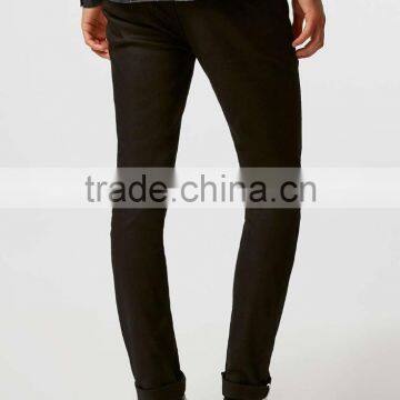 Black Twill Stretch Skinny Chinos New Fashion Men's Solid Slim Fit Cotton Casual Pants Trousers photo-6