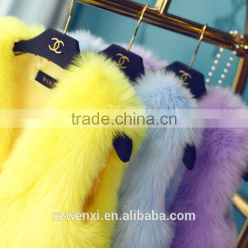 Winter High-grade Candy Color Thick Luxury Lady Short Faux Fox Fur Vest Woman Dress