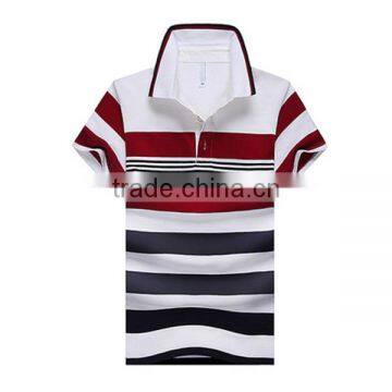 100% Polo T-shirt Design Color Combination Mens Polo Collar Striped t Shirt photo-3