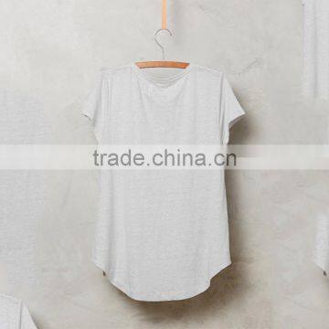 Customized Made Cheap V-neck Short Sleeve Cotton Blank Pocket T-shirt in Different Color photo-4