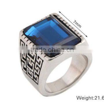 High End Mens Stainless Steel Rings Fashion Gemstone Gay Rings for Sales 2016 photo-2
