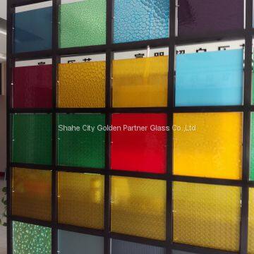 4mm 5mm Green, Blue, Red,yellow Color Decorative Art Glass,Emboossed Glass