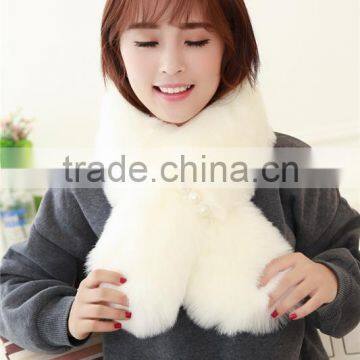 Autumn and winter rex rabbit hair fur collar son of thick plush scarf female faux small muffler scarf