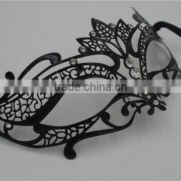 4 Colors Metal Italy Venetian Mask Masquerade Diamante Rhinestones Ribbon Tie photo-2