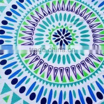 Alson Drop Shipping Round Beach Towel With Tassel Green&White &Blue Cotton Circle Beach Towels photo-5