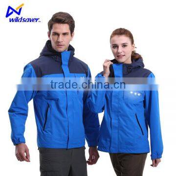 Outdoor sports wear shining cheap windbreaker with led light