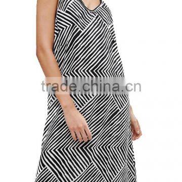 Latest Summer Sexy Women Beach Long Dress Striped Satin Casual Fashion V-neck Beach Wear Dress photo-4