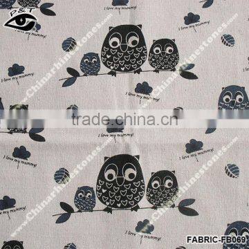 Night Owl Design 100% linen fabric linen fabric wholesale small minimum request