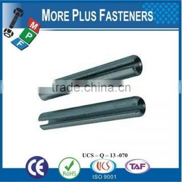 Made in Taiwan Clear Zinc Finish Steel Slotted Spring Tension Pin