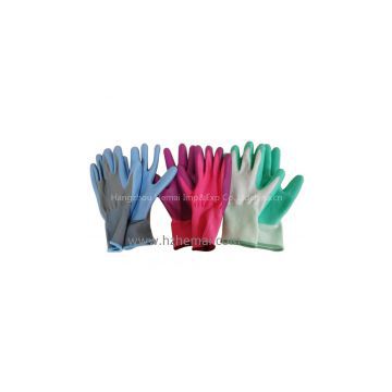 Floral Ladies Palm Coated Nitrile Gloves Gardening Gloves