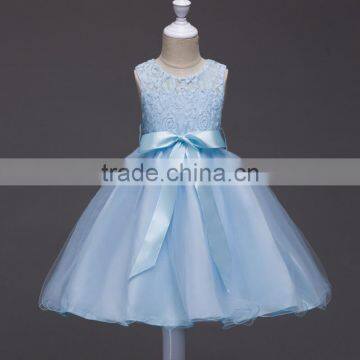 Wholesale latest frock design lace flower wedding birthday party dress for baby girl