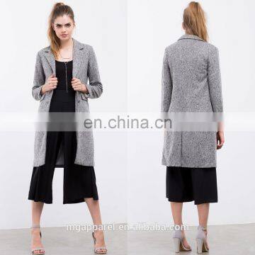 New design women coats double button front girls long winter coat