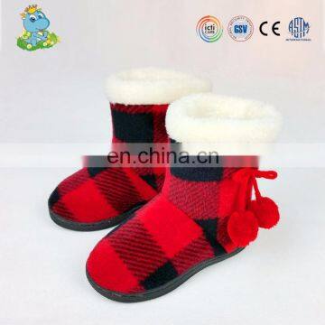 Latest light christmas red plaid hot shoes boots