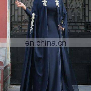 Muslim Abaya Plus Size Islamic Malaysia Lace Sleeve Design Women Dress(Mu041414)