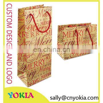 High quality cheap kraft paper shopping bag with cotton handle