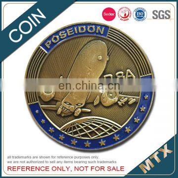 iron stamped soft enamel souvenir coin with diamond cut edge