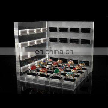 Cheap jewelry store exhibitor custom block acrylic ring display holder tray