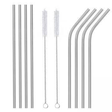 Easy And Comfortable Metal Stainless Steel Straw Set Gold