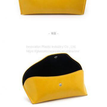 Hot-selling Vintage Unisex Leather Sunglasses Case With Press-button photo-3