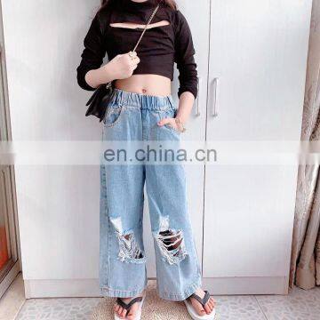 2020 New fashion broken hole kids jeans for girls summer jeans for girls casual loose children jeans