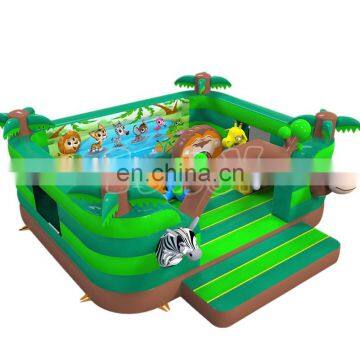 Kids portable forest expedition theme inflatable bounce house for indoor and outdoor