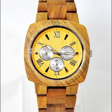 Wholesale Bewell NEW Red Sandalwood Wristwatch Wooden Watch Date Bangle Quartz Gift Watches