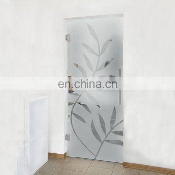 Silk Printing Tempered Glass Door Toughened Entry Glass Door Office Door