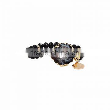 WWW0309 Hot selling antique glass bead druzy charm bracelet patterns environmental alloy beacelet