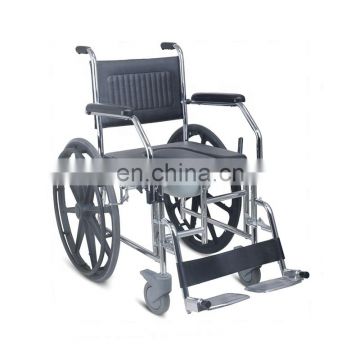 Stainless steel toilet commode wheelchair for elderly