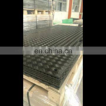 Thin and hard HDPE plastic ground protection road track mats for vehicle trackway and pedestrian walkway